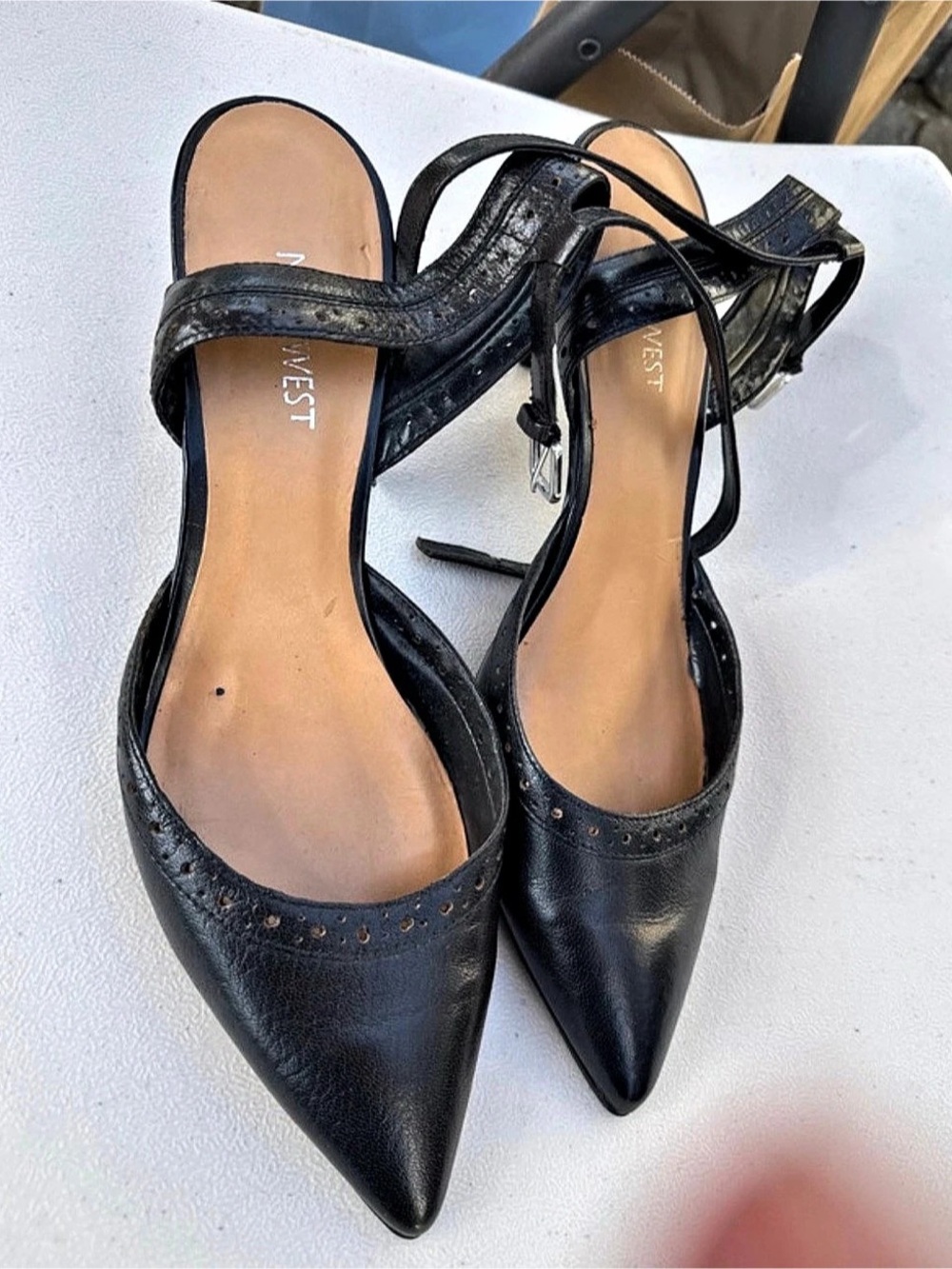 Nine West Madameo Black Leather Heel 10M